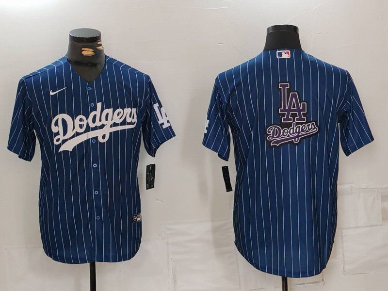 Men Los Angeles Dodgers Blank Blue Stripe Game 2024 Nike MLB Jersey style 7->los angeles dodgers->MLB Jersey